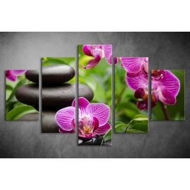 Többrészes Orchidea vászonkép 009 - (választható formák)