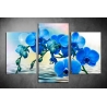 Többrészes Kék Orchidea vászonkép 041 - (választható formák)