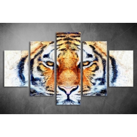 Többrészes Tigris vászonkép 050 - (választható formák)