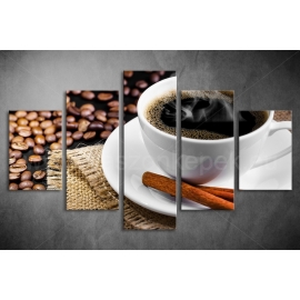 Többrészes Fekete Kávé vászonkép 064 - (választható formák)