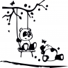 Hintázó panda macik falmatrica 077